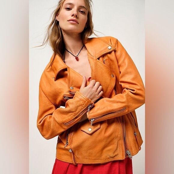 New Free People x We The Free Jealousy Leather Moto Jacket/ Size XS - Picture 4 of 10